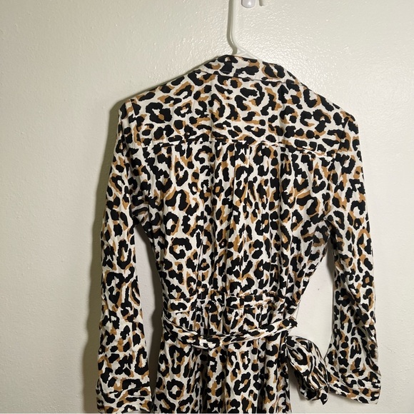 J. Crew Factory Leopard Tie-Waist Shirtdress in Cotton Poplin 8 - Picture 9 of 13
